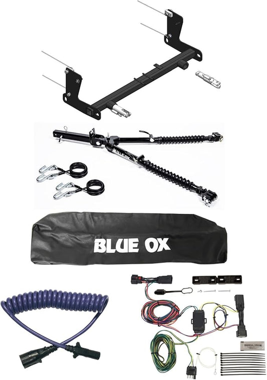 Blue Ox Alpha 2 Tow Bar & Baseplate Combo with EZ Light Wiring Harness Kit fits 2018 2025 Wrangler JL Decal | BX1139 BX7380 BX88206 BX8875 BX88368