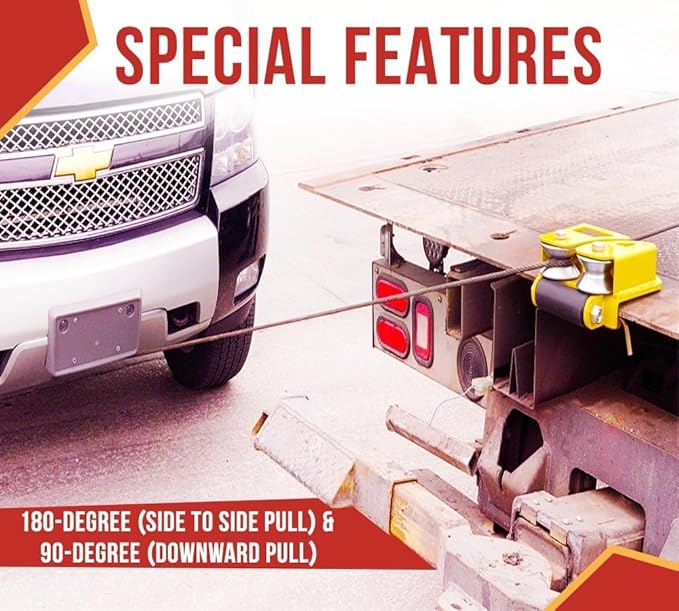 Mytee Products 1 Pack 3/8" x 150' Swaged Winch Cable Wire w/Self Locking Swivel Hook - 20,400 lbs Ultimate BS & 1 Pack Side Puller Recovery Tool for Vehicle Towing & Angled Winching - 9,000 lbs WLL