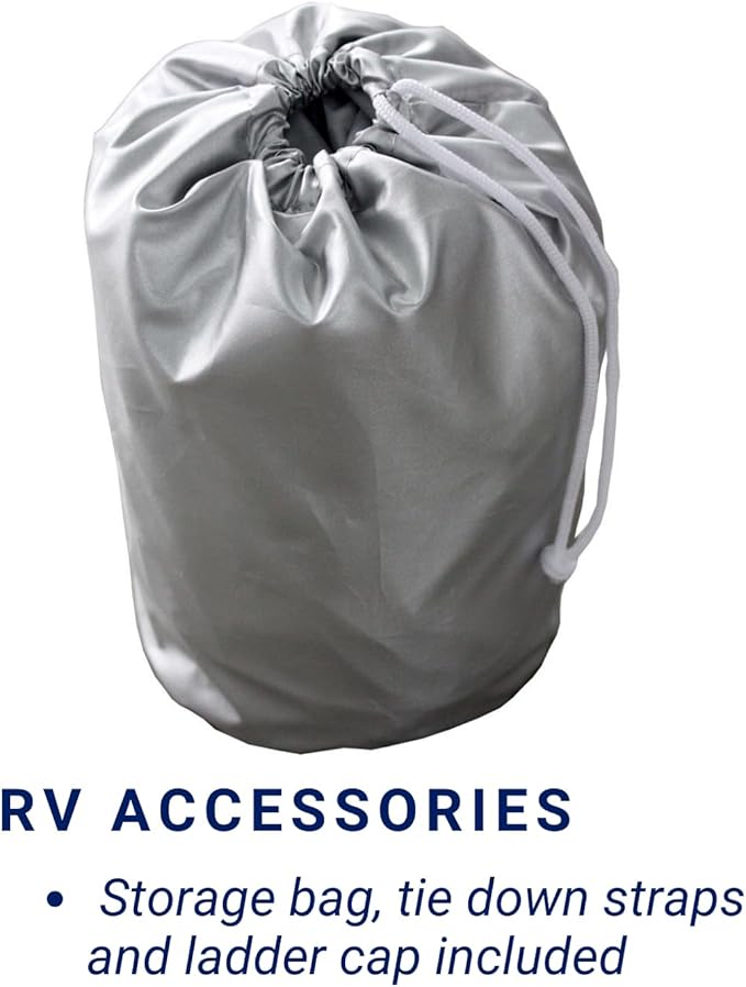 SavvyCraft ShieldAll Ultimate Travel Trailer Camper Cover, Heavy Duty RV Trailer Cover w/Access Panels fits 32ft to 35ft