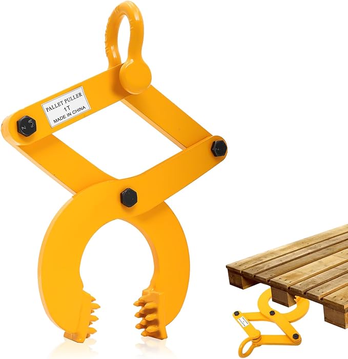 Pallet Puller,1T/2205 LBS Capacity Pallet Jack Puller,Heavy Duty Single Scissor Clamp for Forklift Chain,Pulling Pallets,5 Inch Jaw Opening