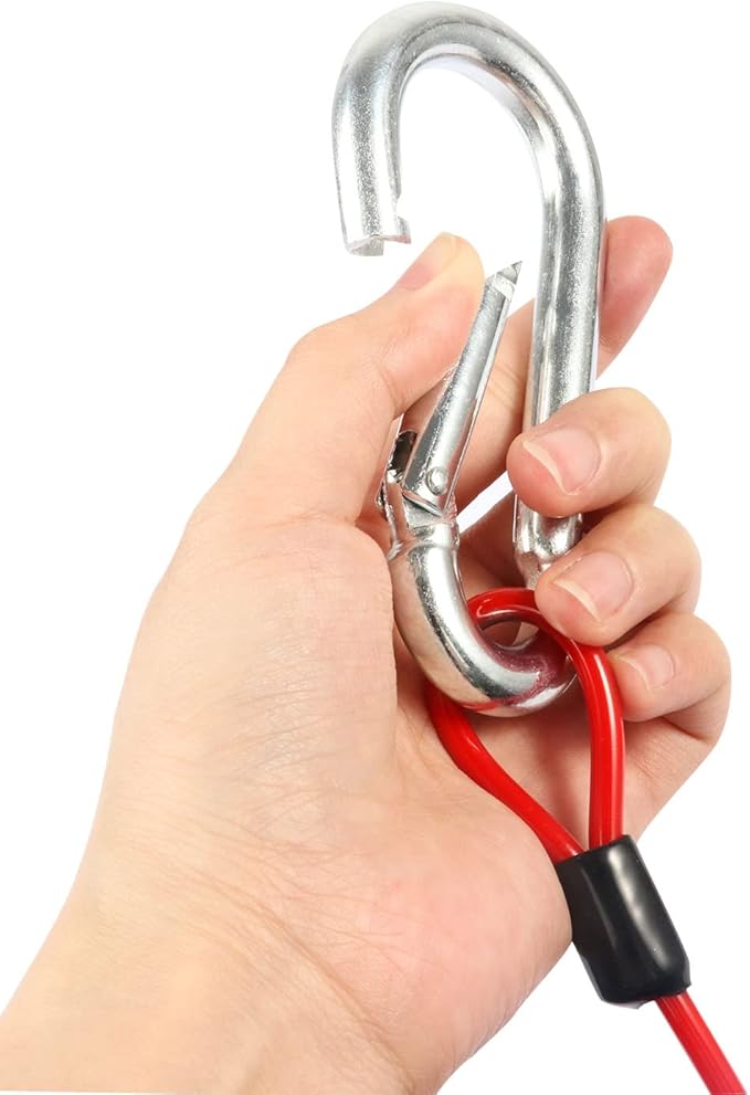 FizLig 6ft Breakaway Trailer Cable 1 Pack - Coiled Spring Wire, Emergency Brake Safety Cable for RV Camper 5th Wheel Trailer Towing Accessories