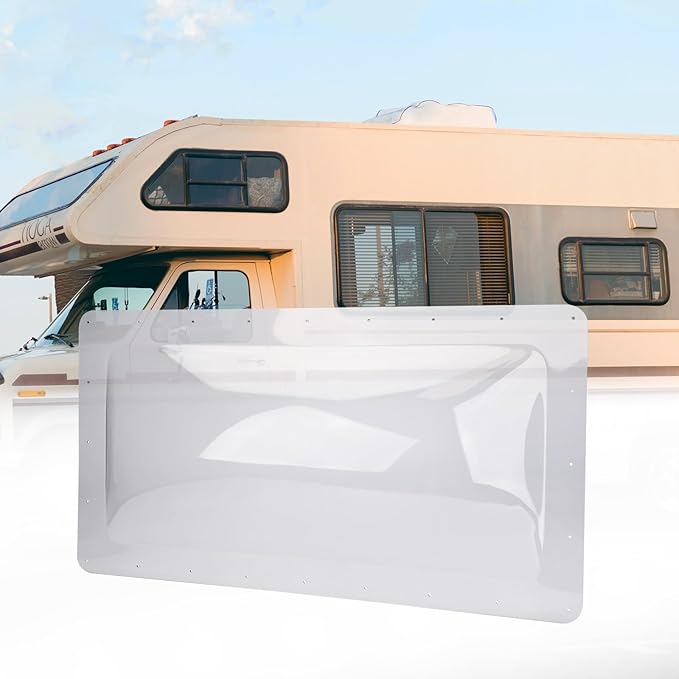 RVGUARD RV Skylight Replacement, 18" x 34" Outer Dimension Skylight Fits All Standard 14" x 30" Openings, RV Skylight for Camper Trailer Fifth Wheel Truck, UV Resistant, Impact Resistant, Clear
