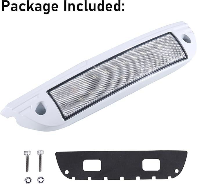 9“ RV LED Exterior Utility Light Fixture, 6000K Cool White Flood Beam LED Porch Awning Light, 12V Work Scene Lighting for Truck/Camper/Boat/Trailer, White Aluminum Housing, 1-Pack