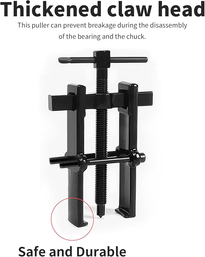 Beam 2 Jaw Puller 3" Universal Bearing Gear Pullers with 187mm T-Shaped Screw,High Carbon Steel Pullers,Adjuestable Pulley Removal Tool for Bearings/Flywheels/Pulleys Remove