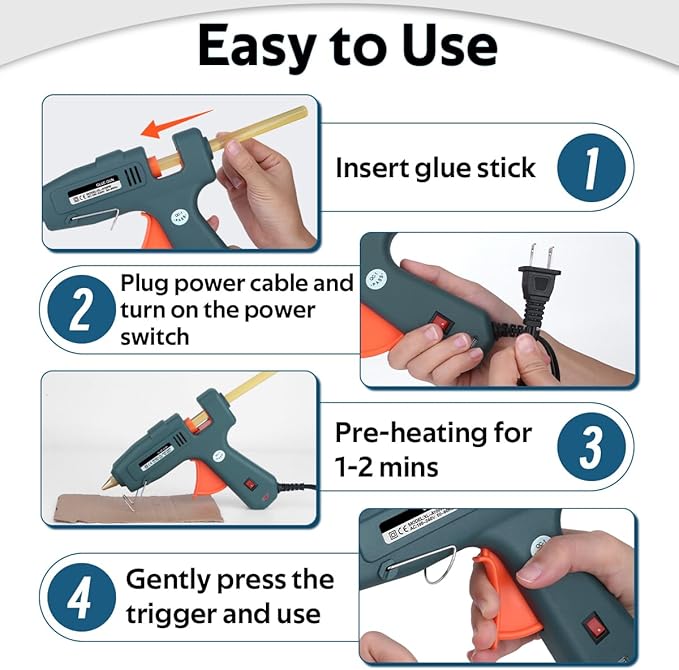 Hot Glue Gun for Car Dent Repair, 100W High Temp with Fast Heating, Anti-Drip Nozzle & 10 Sticks – Professional Auto Body Tool, Supplementary Kit, Excl, Dent Tools