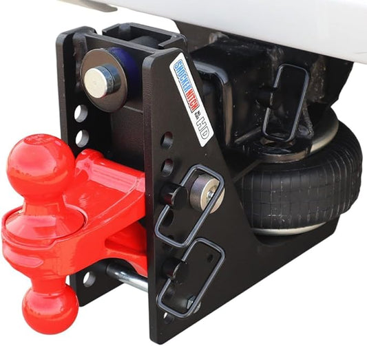 Shocker HD Max Air Hitch & Combo Ball, Fits 2-1/2" Hitch Red Combo 2" & 2-5/16" Balls