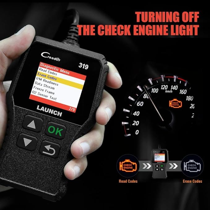 Launch OBD2 Scanner CR319 Check Engine Code Reader with Full OBD2 Functions