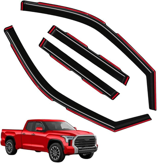 in-Channel Window Visors Rain Guards for 2024-2025 Toyota Tacoma Double Cab, Window Wind Deflectors Vent Shades, 4PCS