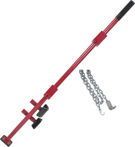 Champ Leverage Bar - 52” Alignment, Prying, and Pulling Stick with 3 Interchangeable Rubber Feet and 6 ft Chain Hook for Auto Body Frame and Panel Repair