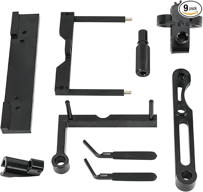 9 PCS DD15 Timing Tool Engine Brake Adjustment Tool Engine Barring Tool TDC Locating Pin Fuel Line Socket Camshaft Timing Tools Idler 3 Cantilever Tool Crankshaft TDC Locating Tool J-48630 J-46392