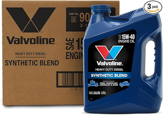 Valvoline Heavy Duty Synthetic Blend 15W-40 Diesel Engine Oil 1 GA, Case of 3