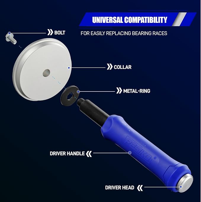Bearing Race and Seal Driver Kit 13pc - Universal Wheel Bearing Installer Tool for 1-9/16" to 4-5/8" Bearings