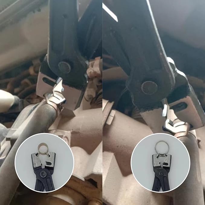 JANNO 4PCS Hose Clamp Pliers Set, Car Fuel Oil Water Hose Clamp Tool, Long Reach Wire Spring Pliers Remover Vice Grip for Automotive Coolant Radiator Heater