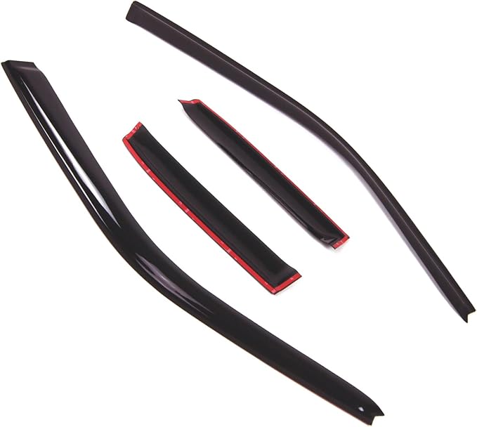 TuningPros Outside Mount Window Vent Visors Rain Guards Compatible with Infiniti G20 1991-1996 | Side Window Wind Deflectors Rain Shields | Smoke Tinted, 4 Pcs Set, DGWV-693