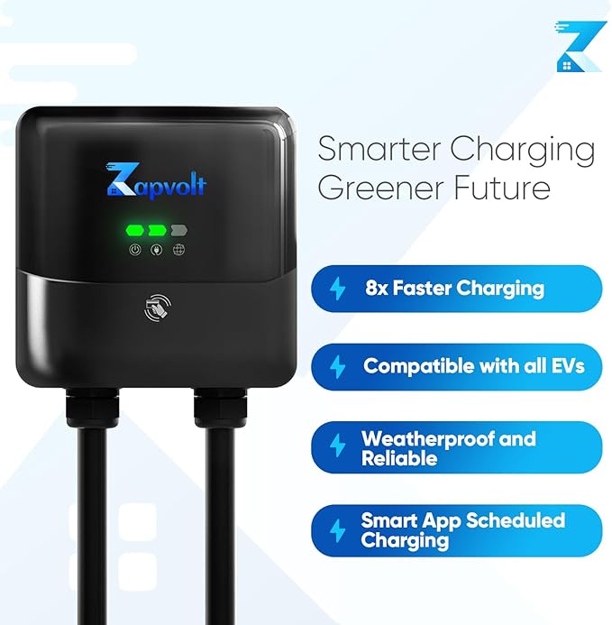 Level 2 EV Charger 40Amp 240V 9.6kW - 25FT Smart Wall Charging Station for Home, J1772 NEMA 14-50, with EV Charger Port Cover Waterproof, RFID Card, WiFi Enabled, UL Certified - GEN 2
