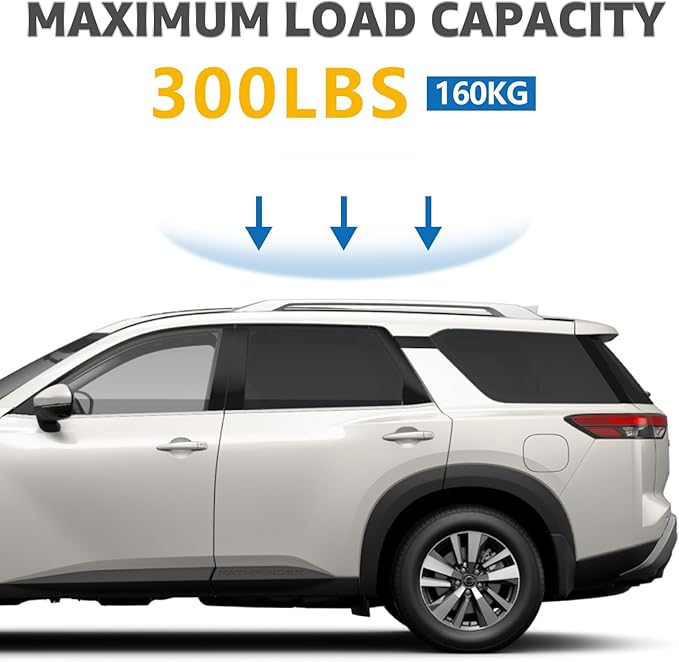 Roof Rack Cross Bars Compatible with Nissan Pathfinder 2022-2025, Adjustable Aluminum Heavy Duty 300 LBS Anti-Theft Lock Cargo Carrier Rooftop Crossbar Accessories for Bike, Basket, Snowboard, Luggage