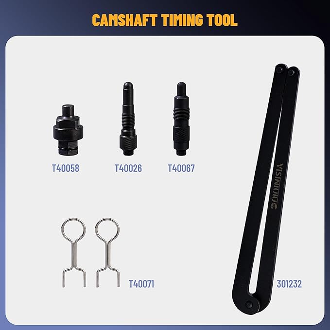 Camshaft Timing Tool Compatible with Audi VW 2.0T,2.4, 2.8, 3.0T, 3.2T, 4.2, 5.2 Engine Camshaft Adjuster Key T40133 T40070 T40026 T40071 T40058 T10172 T40069 T10035 T40079 T40269 T40297 Porsche 3.0