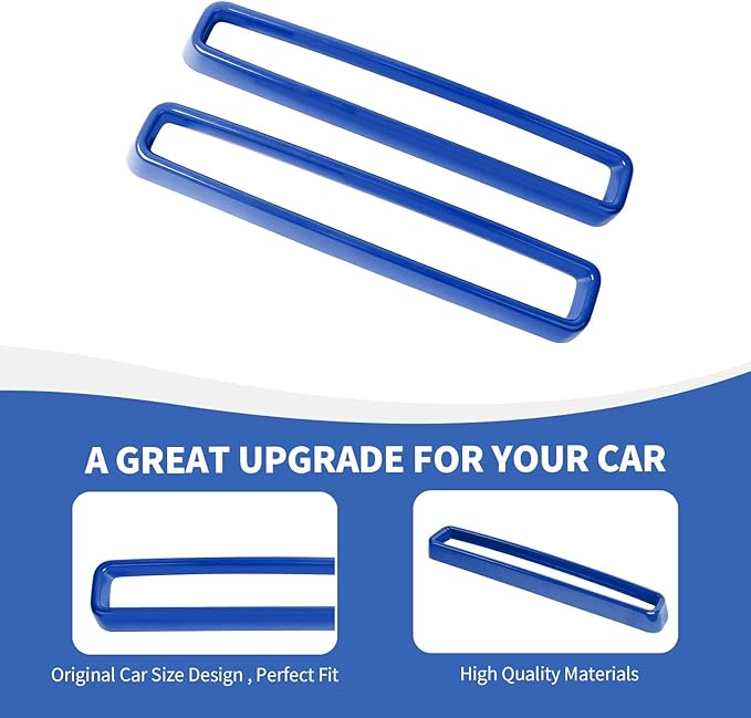 Front Grille Inserts Grill Guard Compatible with 2015-2024 Dodge Challenger Exterior Accessories, Blue