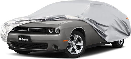 Waterproof Car Cover for Dodge Challenger (1969-2024), 5 Layers Compatible with Dodge Challenger All Weather, Snowproof Windproof Rain Ice Sun UV Protection