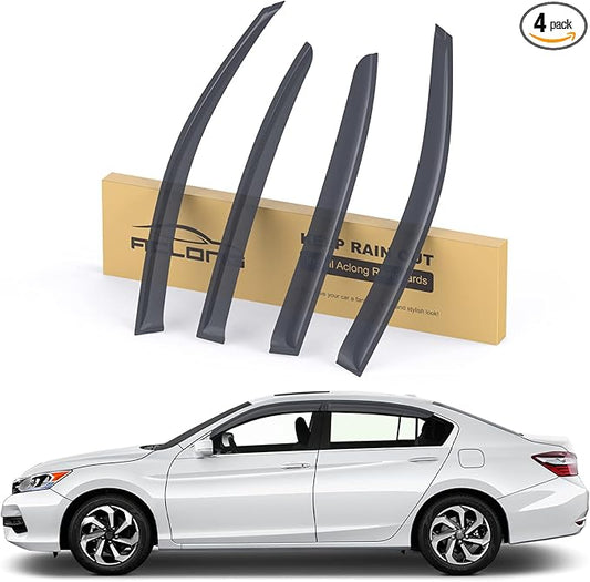ACLONG Smoke Rain Guards Fit for Honda Accord 2013-2017 Tape-On Side Shatterproof Window Visor, Window Deflectors, 4-Piece Set