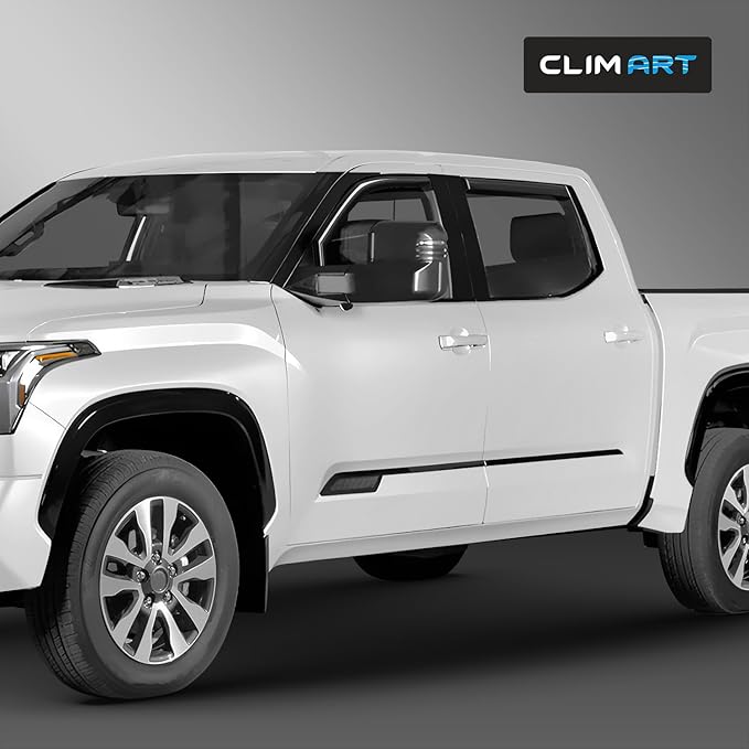 CLIM ART in-Channel Incredibly Durable Rain Guards Compatible with Toyota Tundra 2022-2026 CrewMax, Original Window Deflectors, Vent Window Visors, Vent Deflector, 4 pcs. - 619019