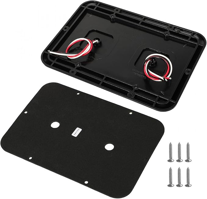 Partsam 2Pcs Double Led Trailer Tail Lights Horizontal Mount Dual Stop Turn Signal Tail Lights 24 LED Surface Mount RV Double Led Taillights RV Double Led Turn Tail Lights 12V IP67 Black Base w Gasket