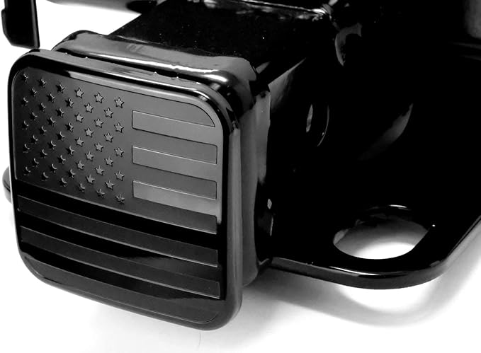 eVerHITCH USA Black Metal Flag Hitch Plug Cover, Fits 2" Receiver
