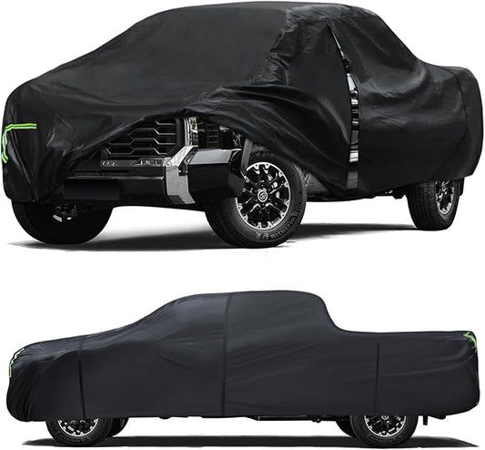 Car Cover Custom Fit for Toyota Tundra 2007-2024,6 Layers Truck Cover Waterproof All Weather for Automobiles,Outdoor Full Exterior Cover Black,Up to 233.6 inch, 5.5 Bed Length