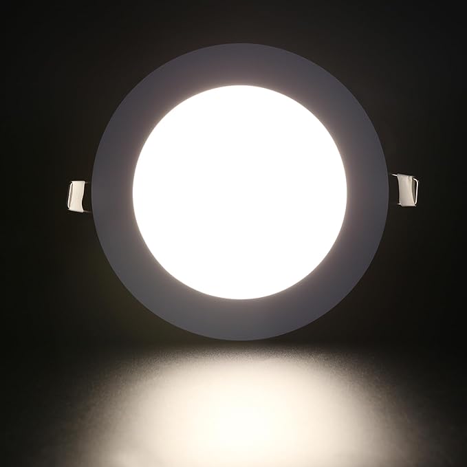 Facon 5Inch 12V LED Puck Light RV Interior Light, Aluminum Slim Recessed Mount Panel Light, 12Volts RV Light Fixture for Van Camper Trailer Motorhome Boat (5Packs, 5Inch 3500K)