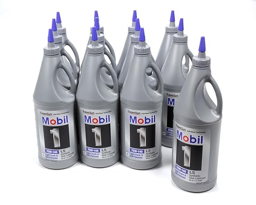 Mobil 1 102490 75W-140 Synthetic Gear Lube - 1 Quart (Pack of 12)