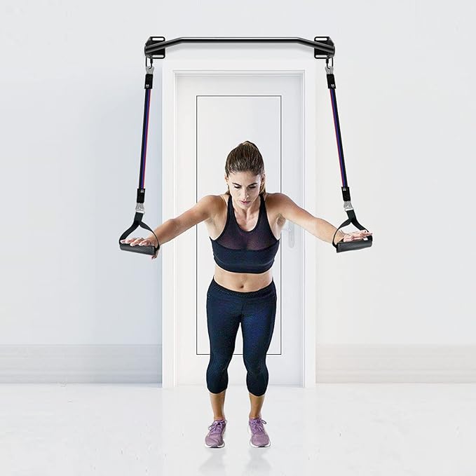 Kipika Heavy Duty Wall Mounted Doorway Pull Up Bar, Multifunctional Chin Up Bar, Portable Fitness Door Bar, Body Workout Home Gym System