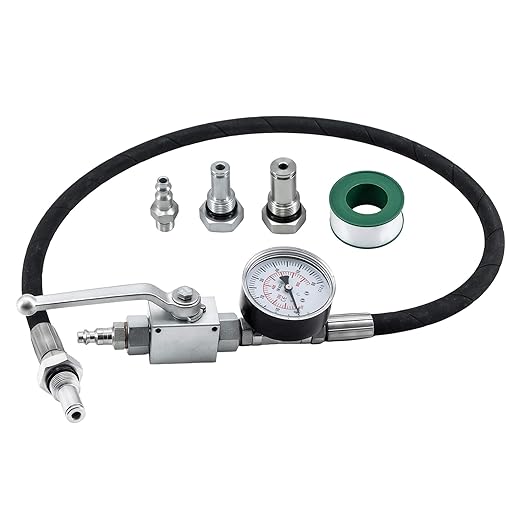 High Pressure Oil System IPR Air Test Tool Kit Compatible with Ford Powerstroke 6.0L & 7.3L Diesel Engines with Valve Air Test Fitting & Gauge Air Meter