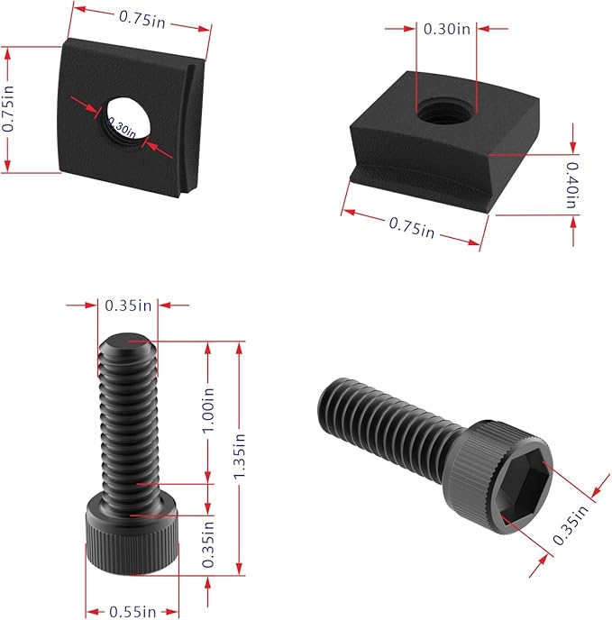 Replacement Feet for Universal Cylinder Liner Puller Tool Kit ZTSE2536-2 Large (PT-6400-9A) & 2 Small (PT-6410-4A) - PT-6400-C/PT-6410-B Compatible (4Pcs)