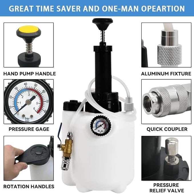 altivox 3L Transmission Fluid Pump Manual Oil Transfer Pump Fluid Transfer Pump Oil Filling Filler System Tool Extractor Tool Kit with Adapters