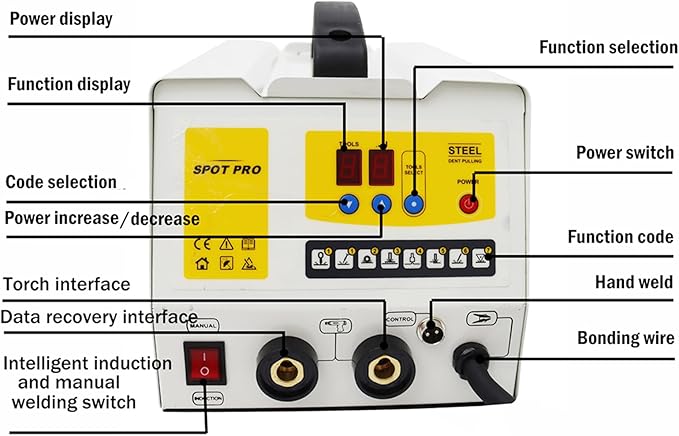 Steel Dent Pulling Machine Stud Welder Dent Repair Kit Vehicle Body Repair Dent Removal Tools with Professional Tool Cart 220V (90ES)