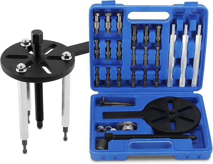 maXpeedingrods 21 in1 Bearing Puller Kit, Bearing Removal Tool, Bearing Separator Set, Bearing Disassembly Gear Puller w/ 3-jaw Hooks and 6 Sizes Red Steel Inner Hole Extractor