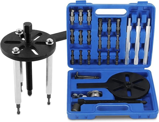 maXpeedingrods 21 in1 Bearing Puller Kit, Bearing Removal Tool, Bearing Separator Set, Bearing Disassembly Gear Puller w/ 3-jaw Hooks and 6 Sizes Red Steel Inner Hole Extractor