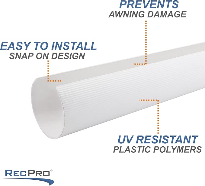 RecPro RV Patio Awning Cover Kit | 50" Segments Overlap to Protect Awning Fabric | White, Gray, or Tan | Kits Up to 24 Feet | Made in USA (3-pc - Fits Awnings up to 12ft, Tan)