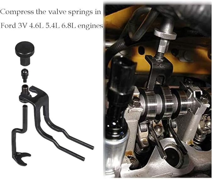 Valve Spring Compressor Tool 6684 Fit for Ford, Compresses Valve Springs Fit for Ford 3V 4.6L, 5.4-L, and 6.8-L Engines, Service Camshafts, Valve Seals, Valve Springs, Retainers