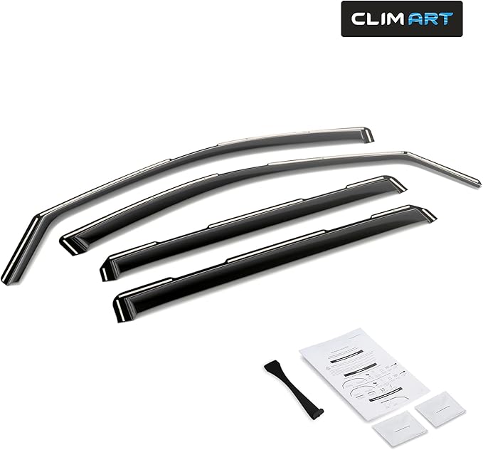 CLIM ART in-Channel Incredibly Durable Rain Guards for Chevy Silverado/Sierra 2500HD/3500HD 2020-2026 Crew Cab, Original Window Deflectors, Vent Window Visors, Vent Deflector, 4 pcs. - 620178