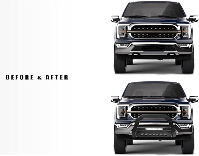 Armordillo 8705193 AR Series Aluminum Bull Bar with LED Light Bar - Matte Black Fits 2019-2021 Chevy Silveardo/GMC Sierra 1500