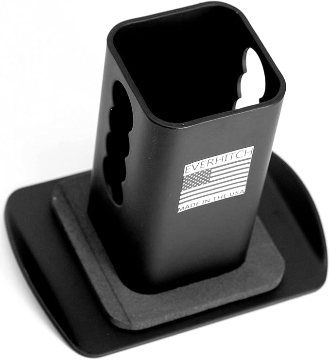 eVerHITCH USA American Flag Metal Hitch Cover (Fits 2" Receivers, Black Flag with Thin Blue line)