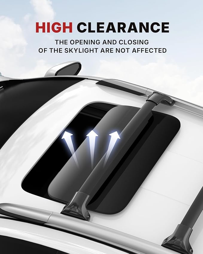 Richeer 220LBS Roof Rack Cross Bars for 4runner 2010-2024 with Side Rails, Lockable Heavy Duty Aluminum Cross Bar with Anti-Theft Locks for Cargo Racks Rooftop Luggage Canoe Kayak Bicycle roof Bag