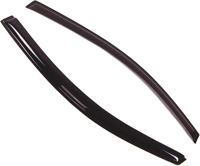 Tuningpros WD2-138B Dark Smoke 2 Pcs Set Window Visor (Outside Mount) Deflector Rain Guard Compatible with 2017-2018 Fiat Fiat 500