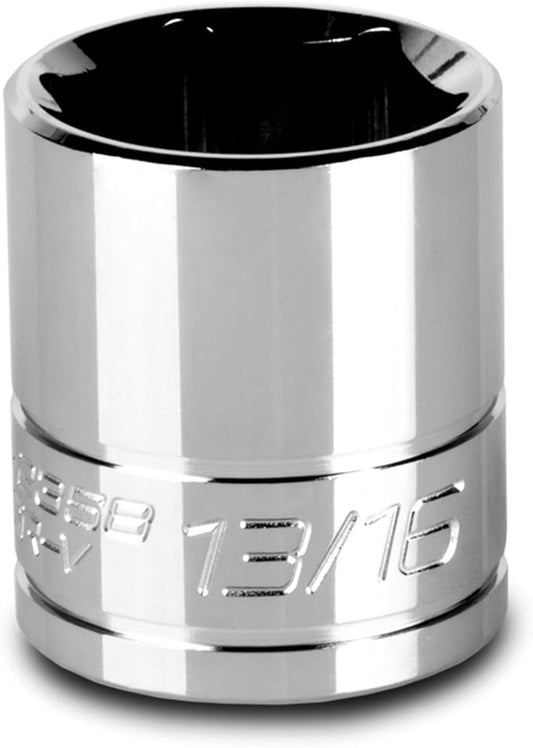 Capri Tools 13/16-Inch Shallow Socket, 3/8-Inch Drive, 6-Point, SAE