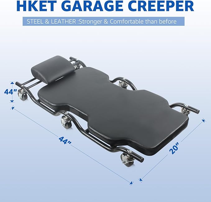 HKTE 44 inches Heavy Duty Garage Creeper, Low Profile Design, Durable Metal Frame, Comfortable Pillow