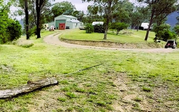 DOWN UNDER OUTDOORS Heavy Duty 3/8”x 10ft Grade 70 Recovery Log Chain, Deer Drag, with Grab and Slip Hooks WLL 6,600 Lbs, Includes Storage Bag for Gear