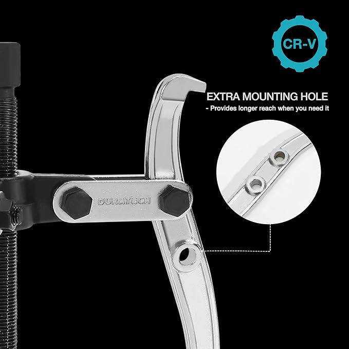 DURATECH 6-Inch 3-Jaw Gear Puller, Removal Tool for Gears, Pulleys, Bearings and Flywheels, Fully Assembled, CR-V Steel
