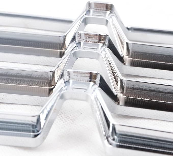 PIT66 2Pcs Grille Inserts Chrome Compatible with Chevy Silverado 1500 2016 2017 2018 Grill Guard Cover Snap On