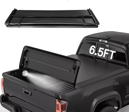 PENSUN Soft Tri-fold Truck Bed Tonneau Cover Compatible with 2009-2014 Ford F150 Bed Cover 6.5FT Bed